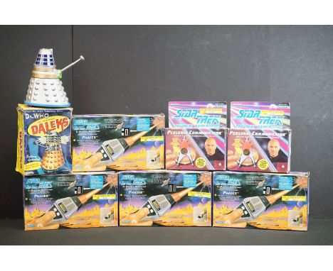 Six boxed Bandai / Playmates Star Trek The Next Generation collectibles to include 4 x Collectors Edition 6151 Phaser (266347