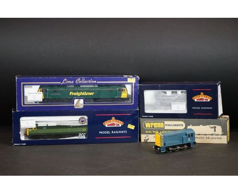 Four boxed OO gauge locomotives to include Wrenn W2230 Bo Bo Diesel Electric Green BR, 2 x Bachmann (32-801 Class 47 Diesel 1