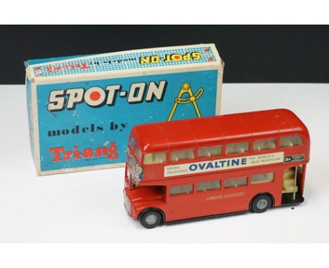 Boxed Triang Spot On 1/42 scale 145 L.T. Routemaster diecast model in red, diecast fair to gd with some paint chipping, box g