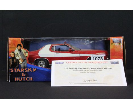 Autograph - Boxed Joyride Starsky &amp; Hutch 1/18 Ford Gran Torinno diecast model signed by David Soul and Paul Michael Glas