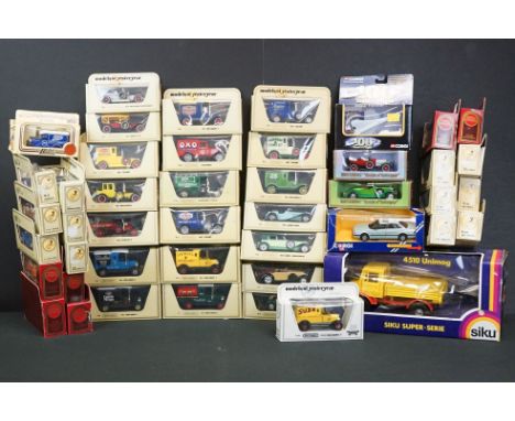 45 Boxed diecast models to include 41 x Matchbox Models of Yesteryear, Siku Super-Serie 4510 Unimog (damaged box window), Cor