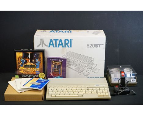 Retro Gaming - Boxed Atari 520ST Computer (box vg) with original mouse (some fraying to wire), 1 x Cheetah 125+ Joystick, 2 x
