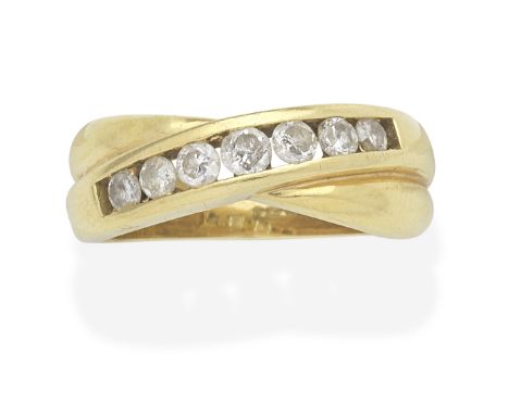 DIAMOND RINGThe front with brilliant-cut diamonds, mounted in 18 carat gold, diamonds approx. 0.50ct total, partial UK hallma