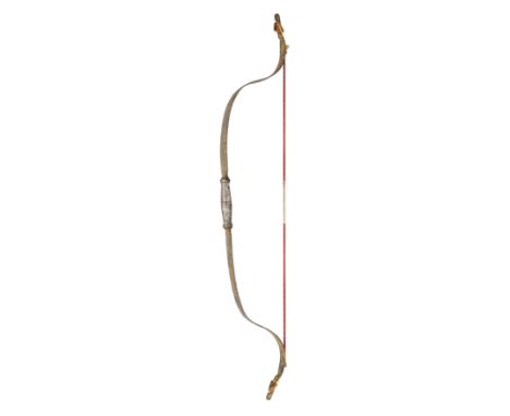 A NORTH INDIAN DECORATED STEEL BOW, 18TH/19TH CENTURY of flat recurved form, decorated over the greater part of its surface i
