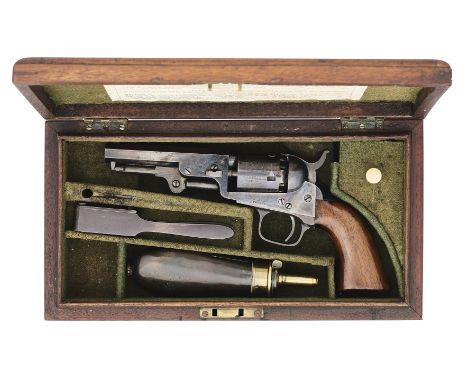 ◉ A CASED .31 CALIBRE COLT MODEL 1849 LONDON POCKET PERCUSSION REVOLVER, NO. 3803 FOR 1854 with blued octagonal sighted 4 in 