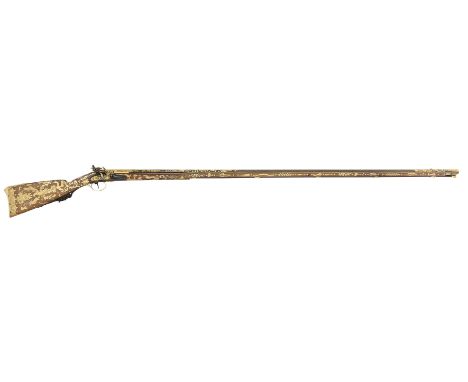 ◉ AN EXCEPTIONAL, PROBABLY UNIQUE, FRENCH GOLD-MOUNTED FLINTLOCK DUCK GUN BY BOUTET A VERSAILLES, MARKED FOR JEAN MASSON, CIR