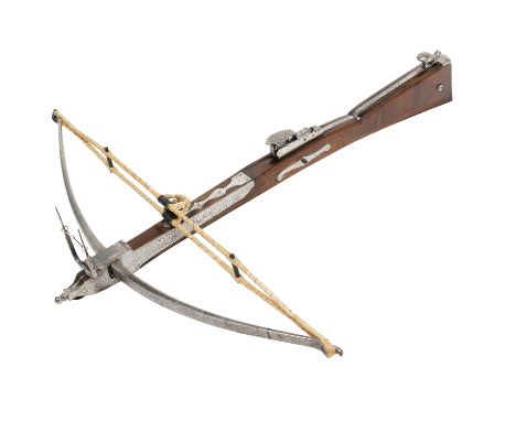 AN ENGLISH STONEBOW BY BARKER, WIGAN, CIRCA 1780 with steel bow fitted with a later string of bound cord with spacers, retain