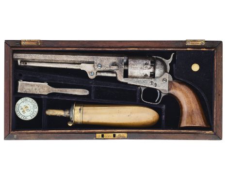 ◉ A .36 CALIBRE COLT MODEL 1851 LONDON NAVY REVOLVER, LONDON PROOF MARKS, NO. 31315 FOR 1855 of standard production specifica