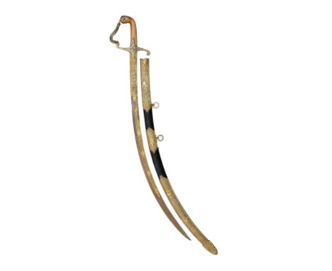 A FINE OTTOMAN SWORD (SHAMSHIR), TURKEY, FIRST HALF OF THE 19TH CENTURY with curved single-edged blade of finely watered stee