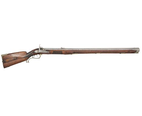 ‡ A 14 BORE PERCUSSION TARGET RIFLE BY F. ANSCHÜTZ &amp; SÖHNE IN SUHL, CIRCA 1830 converted from flintlock, with heavy octag