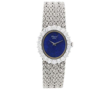 CHOPARD Classic, Weissgold 18K, Referenz 5036 1, Durchmesser 24 x 27 mm, Gehäuse Weissgold 18K, Zifferblatt Lapis Lazuli, Sap