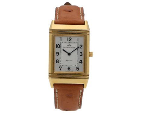 JAEGER LECOULTRE Reverso Classique, Gelbgold 18K, Referenz 25.1.86, Durchmesser 23x38 mm, Gehäuse Zifferblatt weiss, Index kl