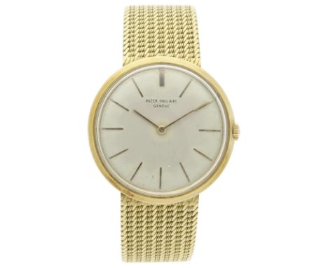 PATEK PHILIPPE Calatrava, Gelbgold 18K, Referenz 3468, Herstellungsjahr 1965-1966, Durchmesser 33 mm, Gehäuse Weisses Zifferb