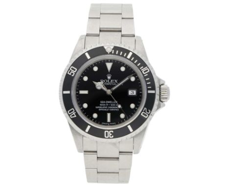 ROLEX Sea Dweller, Edelstahl, Referenz 16600, Herstellungsjahr 1993, Durchmesser 40 mm, Gehäuse Edelstahl Lünette, Saphirglas
