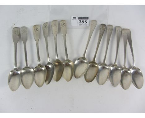 Set of six silver teaspoons by William Bateman I London 1817 and a Victorian set by James Beebe London 1843 approx 6oz