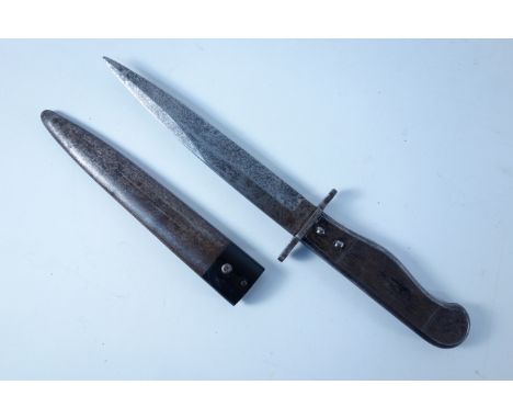Imperial German Wehrmacht all steel close combat fighting knife, 15.5cm blade, the handle impressed Ges Gesch 27cm overall wi