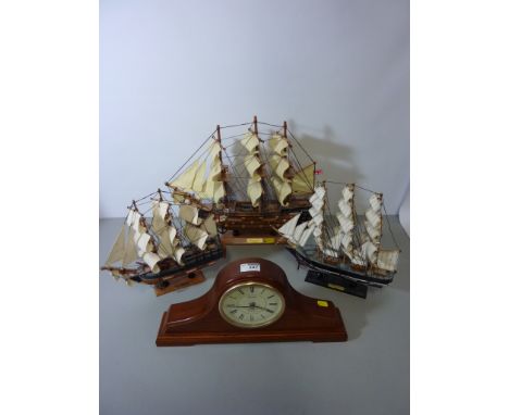 'H.M.S Victory' and two other model ships, and a Seiko Westminster Whittington mantel clock