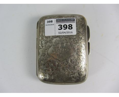 Victorian silver cigarette case by Henry Pope Birmingham 1899 approx 2.5oz