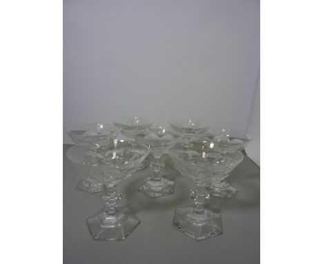Set of c.1920's Art Deco period champagne saucers H11.5cm (7)  Condition Report Click here for further images, condition, auc
