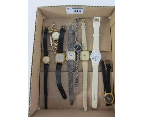 Collection of wristwatches including Bulova, Avia, Tissot and Rotary