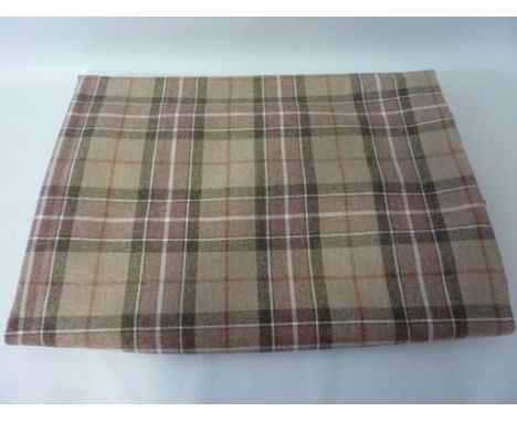 Two pairs Next tartan curtains 130cm x 180cm drop and 168cm x 230cm drop and one other pair of curtains with leaf motif  160c