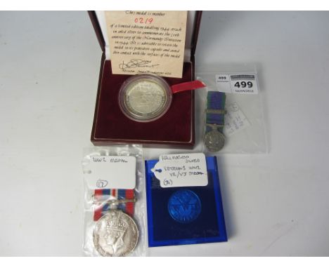 50th anniversary of Normandy campaign solid silver medallion, veteran's hallmarked silver WWII VE/VJ medallion, WWII service 