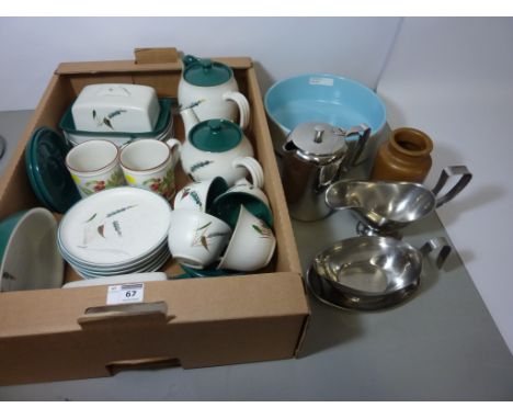 Denby 'Greenwheat' dinner and tea service, two Denby for Maxwell House mugs, Old Hall stainless steel coffee pot and two retr