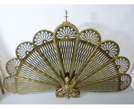 Brass Peacock firescreen H62cm  Condition Report Click here for further images, condition, auction times & delivery costs
