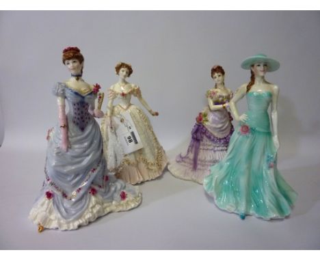 Two Royal Worcester figures from the Splendour at Court collection -  'A Royal Presentation' and 'The Golden Jubilee Ball' an