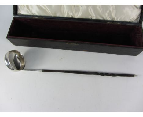 Georgian silver toddy ladle twisted whalebone handle by William Russell II Glasgow 1833 cased