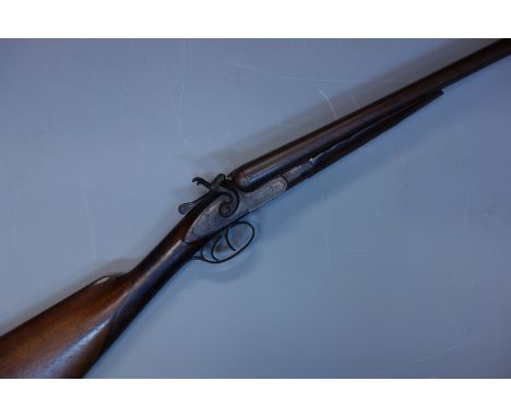 RFD only - 19th century English D.Gotobed & Co 12 bore side by side double barrel sporting gun, hammer action with 76cm Damas