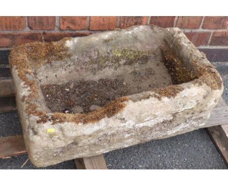 A sandstone trough 60cm x 39cm x 29cm Condition reports are not available for this sale.