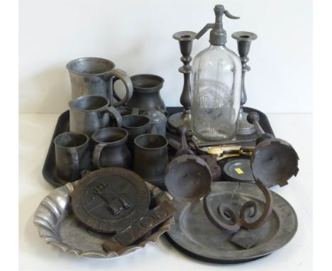 Worcester Fire Office plaque from 1703, collection of pewter with a range of unidentified touch-marks. Condition reports are 