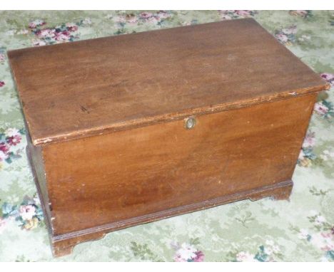 Victorian pine trunk on bracket feet, 86cm wide. Condition reports are not available for this sale.