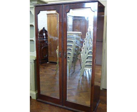 Edwardian double-mirror door wardrobe Condition reports are not available for this sale.