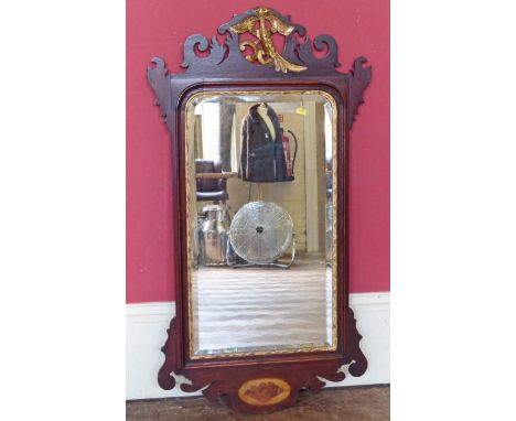 Late 19th century mahogany framed wall mirror pediment with ho ho bird. Condition reports are not available for this sale.