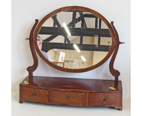 A 19th century dressing table mirror with three drawers Condition reports are not available for this sale.