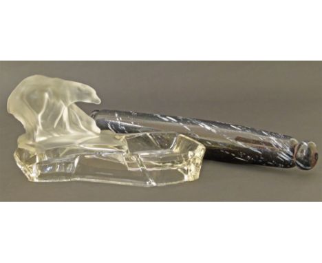 Victorian glass rolling pin and a Feigl and Morawetz polar bear ashtray. Condition reports are not available for this sale.