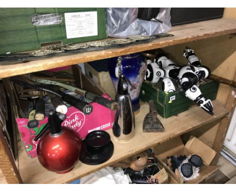 Shelf of assorted to include 'Roslyn' china etc