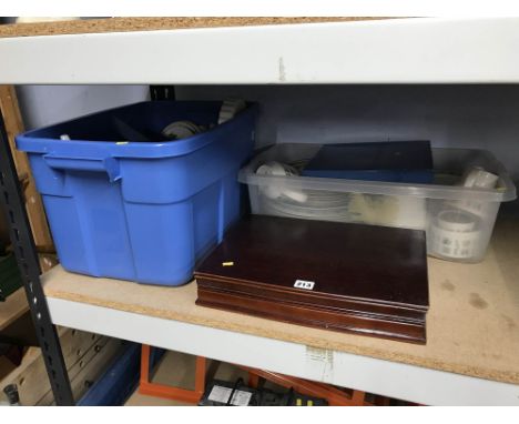 Two boxes of Royal Worcester china and a canteen of cutlery