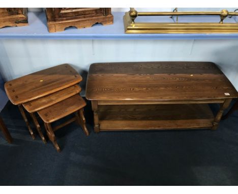 An Ercol nest of tables and a coffee table