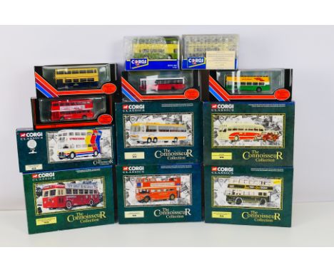 Corgi Classics - Corgi - EFE - A group of diecast model buses in various scales. Lot includes Corgi Classics 'Connoisseur Col