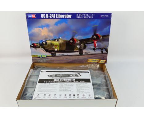 Hobbyboss - a boxed model kit 1:48 scale US B-24J Liberator No.81774. The kit appears to be about mint with parts in sealed b
