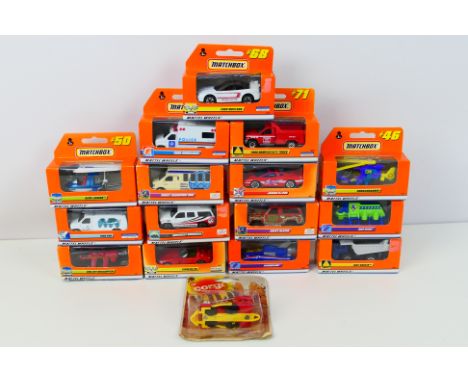 Matchbox, Mattel Wheels, Corgi - Approx 16 boxed/carded diecast vehicles. To include a Corgi Wild West train (card shows sign