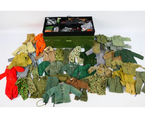 Action Man - Palitoy - Hasbro - A boxed modern Action Man foot locker containing a large quantity of mainly vintage Action Ma