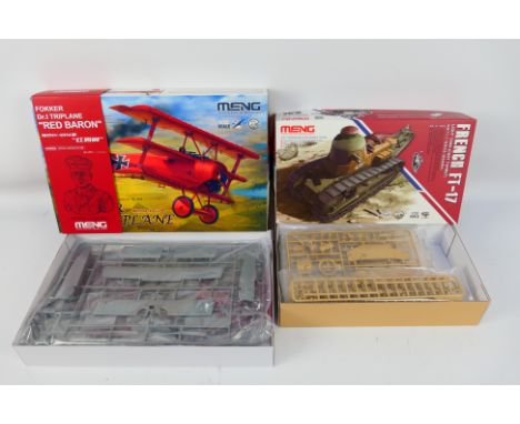 Meng - Two boxed Meng model kits comprising 1:32 scale Fokker Dr.I Triplane "Red Baron" Special Limited Edition No.QS-002 and
