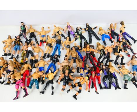 Mattel - Jakks Pacific - A collection of unboxed wresting figures including Raven, Booker T, Stone cold Steve Austin and othe