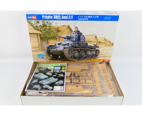 Hobbyboss - a boxed 1:16 scale model kit Pzkpfw 38(t) Ausf.E/F No.82603. The contents appear to be mint with parts in sealed 