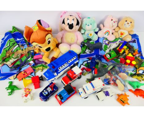 Disney, Lego, TMNT, Care Bears- A mixed lot to include a pair of TMNT curtains, Disney plush toys and Care Bears, kit built L
