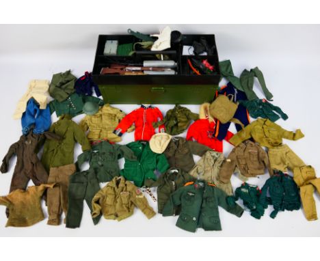 Action Man - Palitoy - Hasbro - A boxed modern Action Man foot locker containing a large quantity of mainly vintage Action Ma